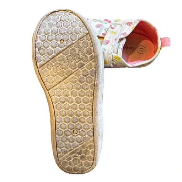 Girls Brown Boots And Cherry & Lemon Cat & Jack Strap  Sneakers Size 11 - Picture 5 of 5